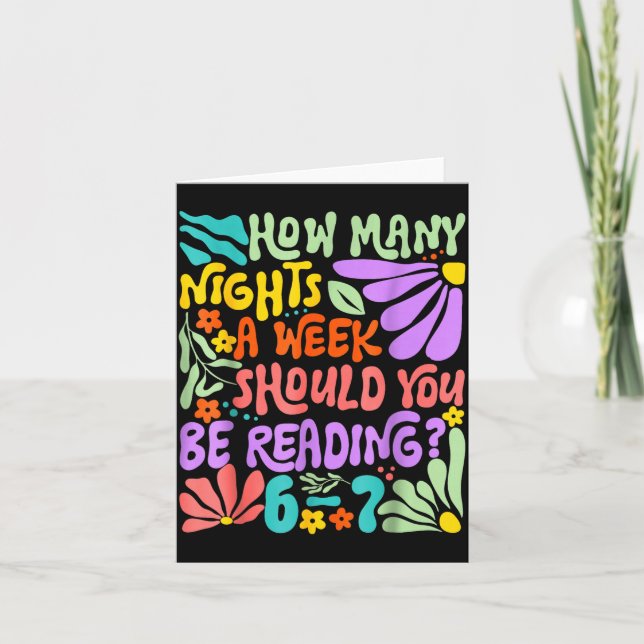 Cartão Teacher 67 How Many Nights A Week Should You Be Re (Frente)