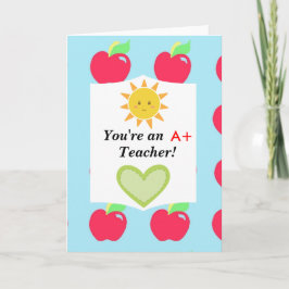 Cartão Teacher card with apple
