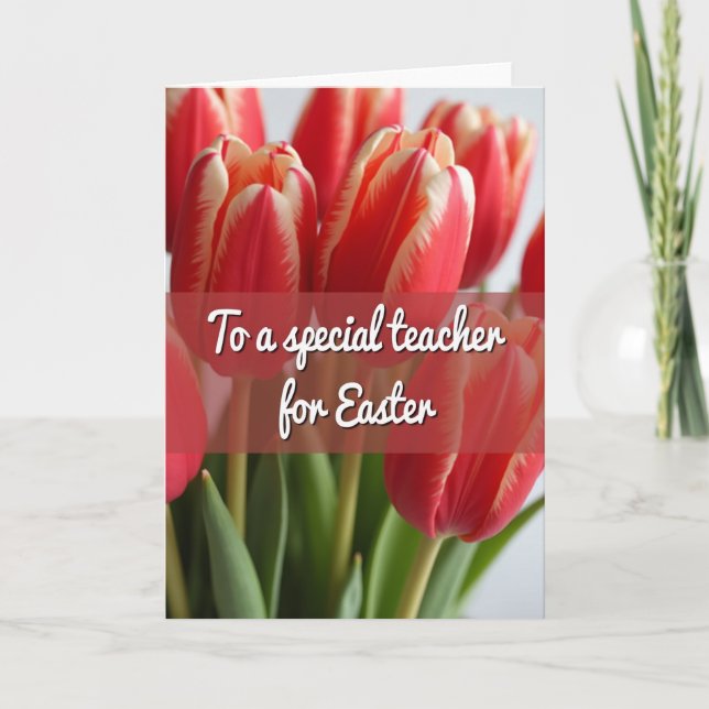 Cartão Teacher Easter Flower Card (Frente)