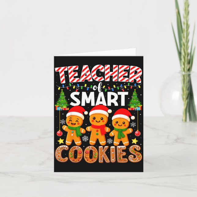 Cartão Teacher Of Smart Cookies Funny Gingerbread Teacher (Frente)