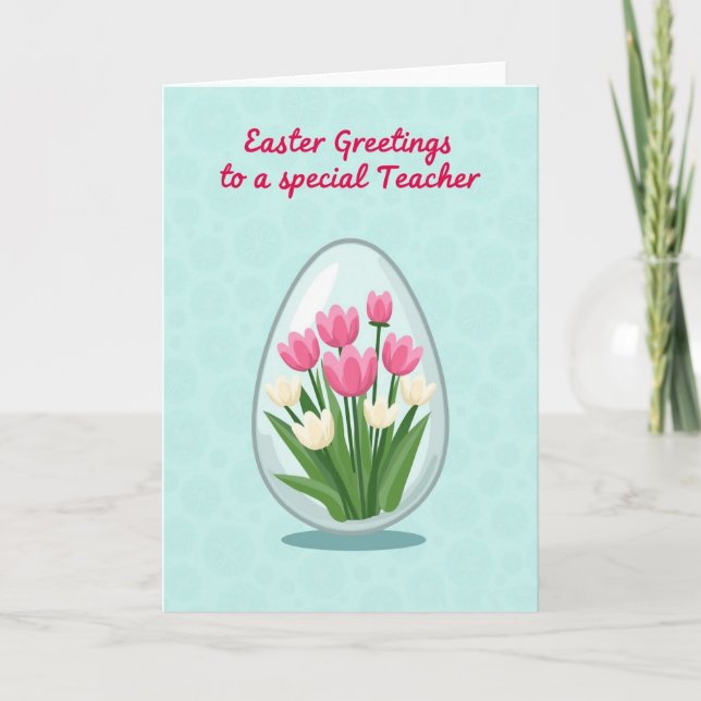 Cartão Teacher Spring Bouquet Easter Card (Frente)