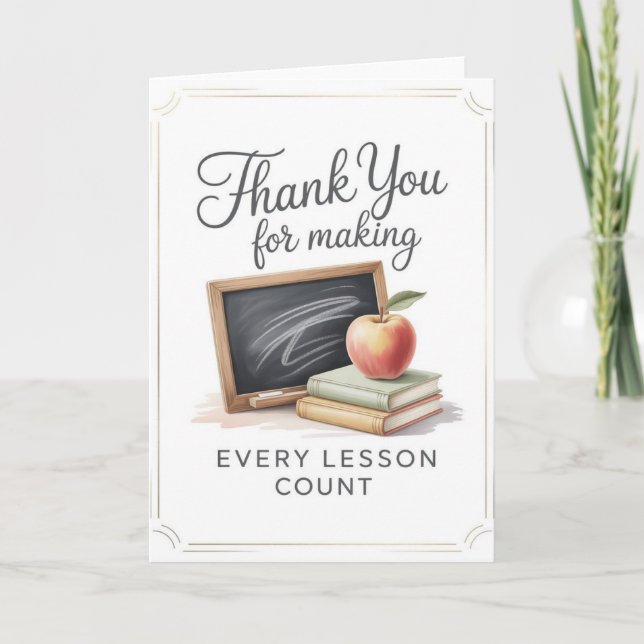 Cartão Teacher Thank You Card (Frente)
