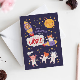 Cartão Teacher Valentine Card from Student | Cute Animals