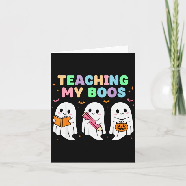 Cartão Teaching My Boos Soky Teacher Women Cute Ghost  (Frente)