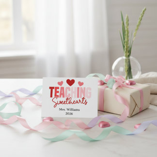 Cartão Teaching Sweethearts Customizable Class Valentine 