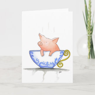 Cartão Teacup Pig Impressão