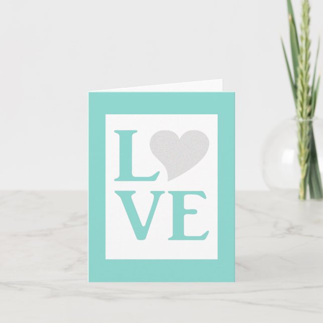 Cartão Teal Blue All You Need Is Love Wedding Party Note (Frente)