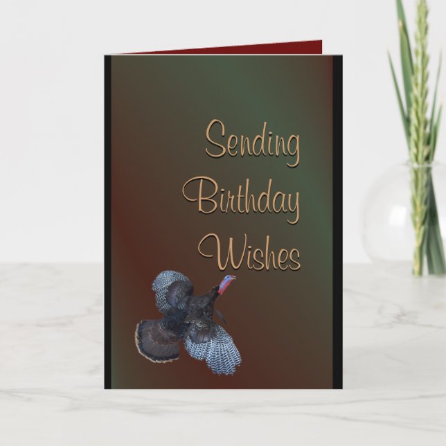 Cartão Teal & Burgundy Turkey card-customize (Frente)