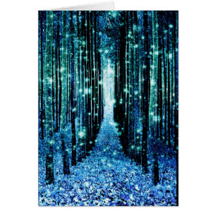 Cartão Teal de Turquesa da Floresta Magnética