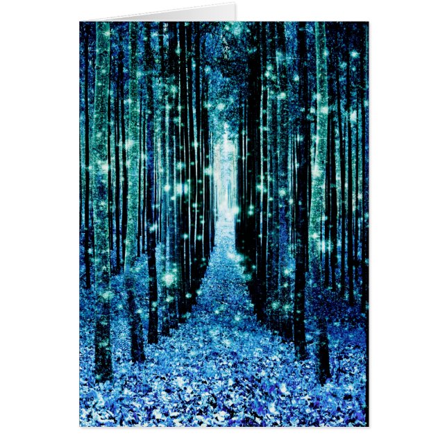 Cartão Teal de Turquesa da Floresta Magnética (Frente)