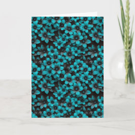 Cartão Teal Floral Birthday Card