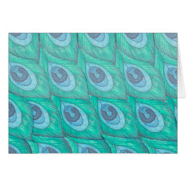 Cartão Teal Peacock Feather Design