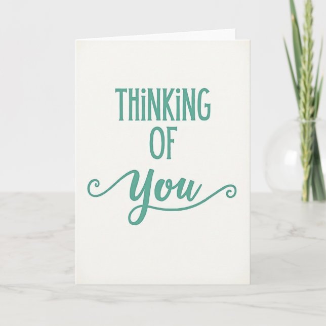 Cartão Teal Thinking Of You Card (Frente)