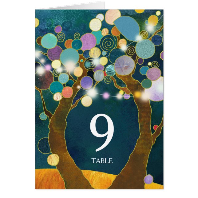 Cartão Teal Wedding Table Number (Frente)