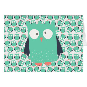 Cartão Teal Whimsical Owl