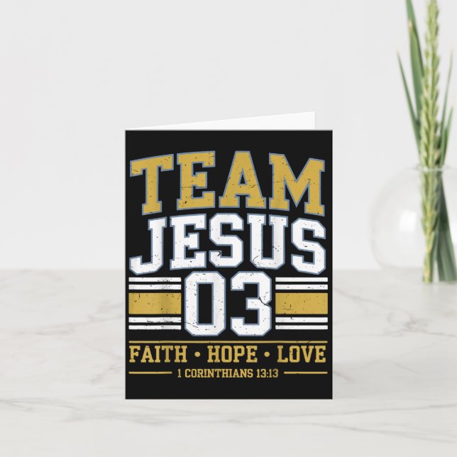 Cartão Team Jesus 03 Christian Faith Men Teen Girl Toddle (Frente)