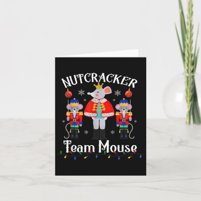 Cartão Team Mouse Nutcracker Christmas Dance Funny Soldie (Frente)
