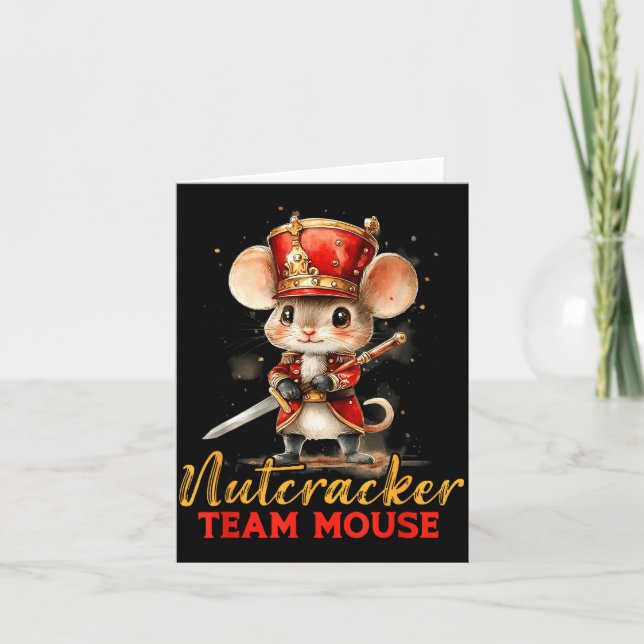 Cartão Team Mouse Nutcracker Christmas Dance Pajamas Kids (Frente)