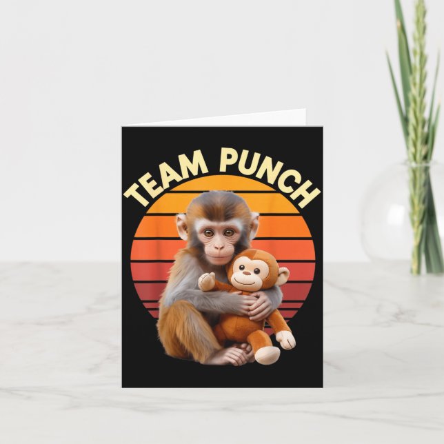 Cartão Team Punch Monkey Plush Retro Sun (Frente)