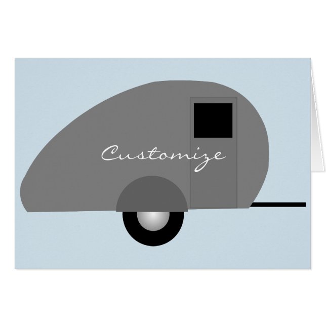 Cartão Teardrop Trailer Minúsculo Thunder_Cove (Frente Horizontal)