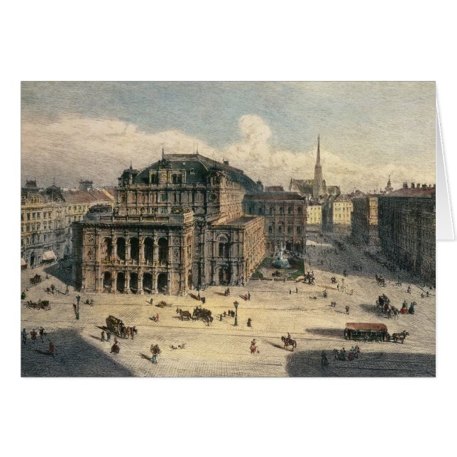 Cartão Teatro da ópera do estado de Viena, c.1869 (Frente Horizontal)