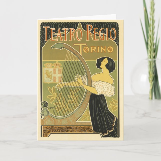Cartão Teatro Regio Vintage French Art Nouveau (Frente)