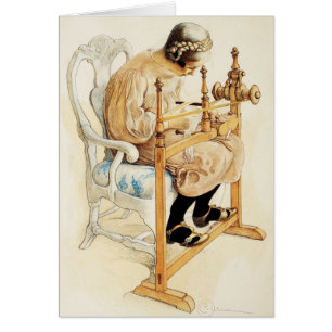 Cartão Tecelagem sueco da menina