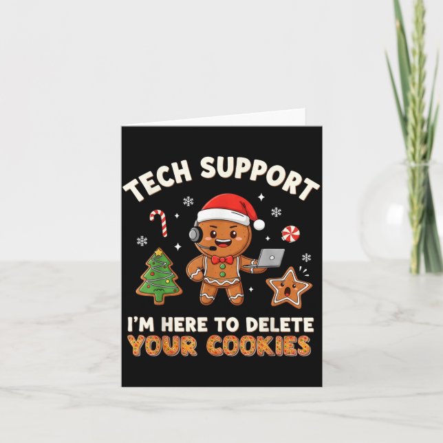 Cartão Tech Suprt Christmas Cookies Women Men Funny Chris (Frente)