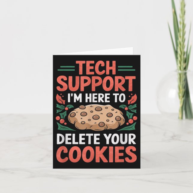 Cartão Tech Suprt Christmas Helpdesk Computer Geek Cookie (Frente)