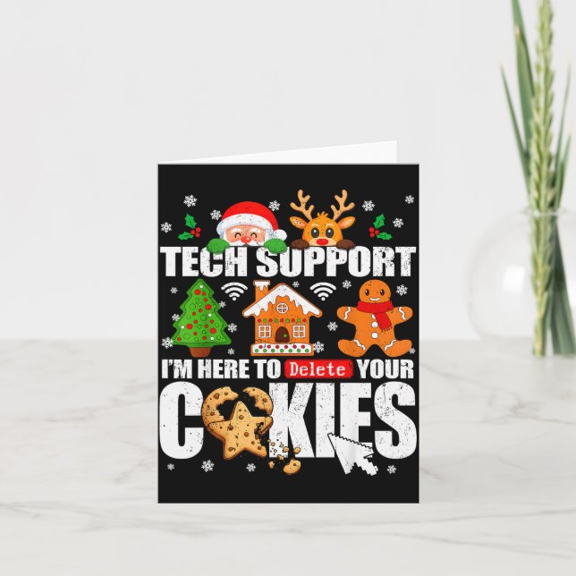 Cartão Tech Suprt Delete Your Cookies Men Ugly Christmas  (Frente)