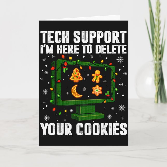 Cartão Tech Suprt Delete Your Cookies Men Ugly Christmas  (Frente)