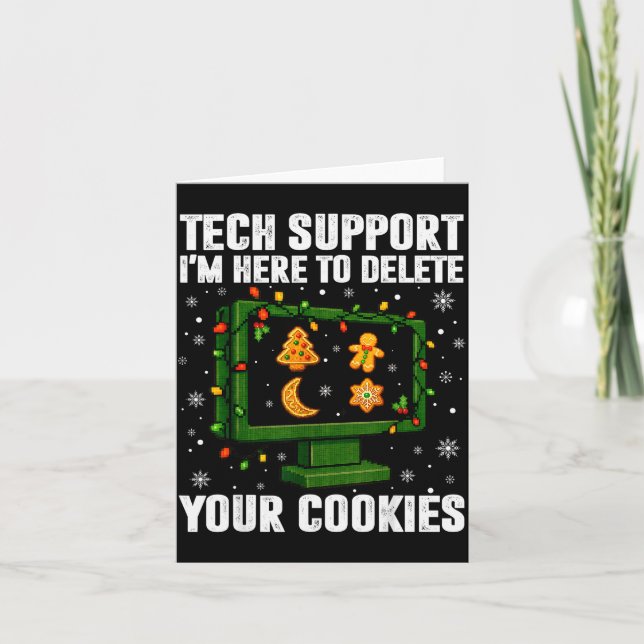 Cartão Tech Suprt Delete Your Cookies Men Ugly Christmas  (Frente)