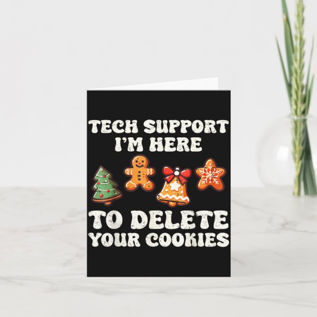 Cartão Tech Suprt Here To Delete Cookies Gingerbread Teac (Frente)