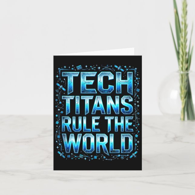 Cartão Tech Titans Rule Funny Big Technology Satire Wer G (Frente)