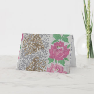 Cartão Tecido Vintage Floral Impressão