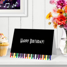 Teclas de Piano Arco-íris de Aniversário