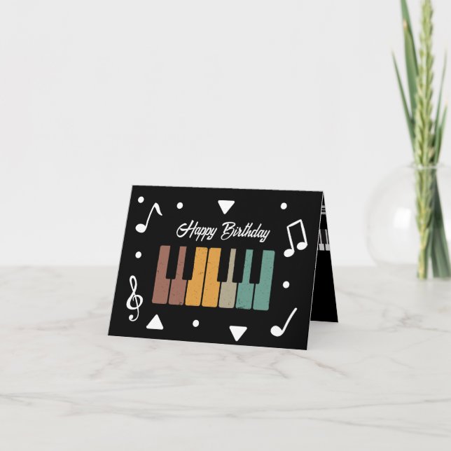 Cartão Teclas de Piano Personalizadas (Frente)