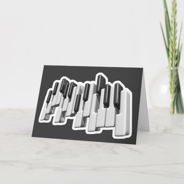 Cartão teclas do teclado piano design (Frente)
