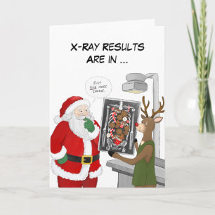 Cartão Técnico de Raio-X de Natal Engraçado Papai Noel e