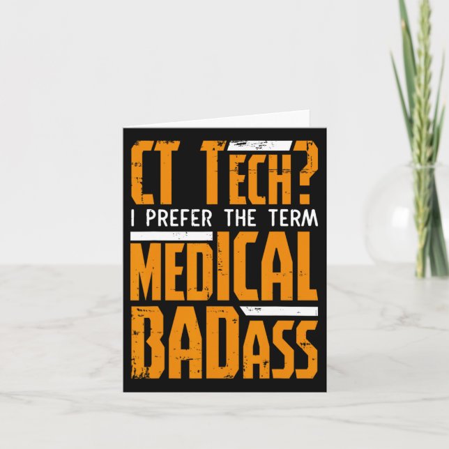 Cartão Técnico de TC engraçado Radiologia TC de Varredura (Frente)