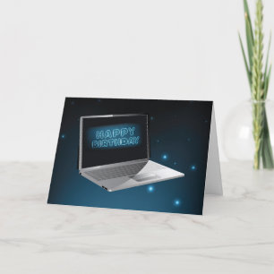 Cartão Tecnologia de aniversário de computador, céu not