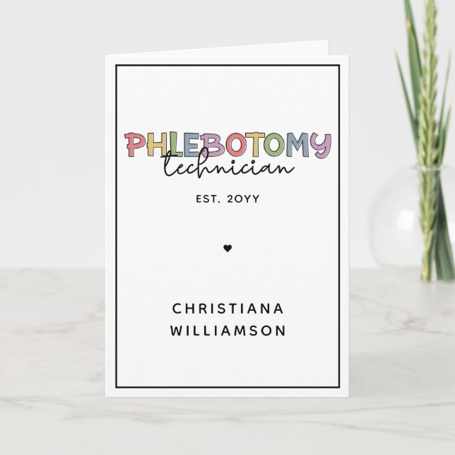 Cartão Tecnologia PBT Phlebotomy do Técnico Personalizado (Frente)