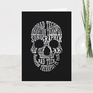 Cartão Tecnologia Radiology Tech Rad Tech Skull