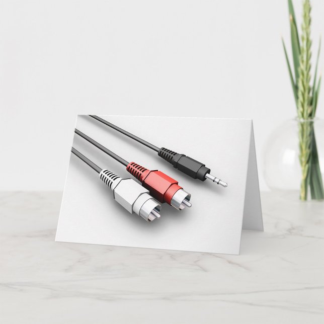 Cartão Tecnologia Vintage de Cabos de Áudio (Criador carregado)