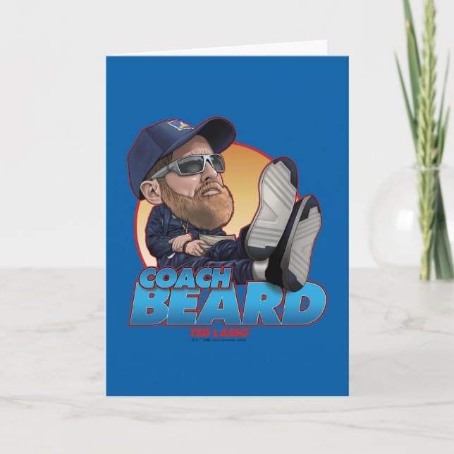 Cartão Ted Lasso | Barba de Treinador Bobblehead (Frente)
