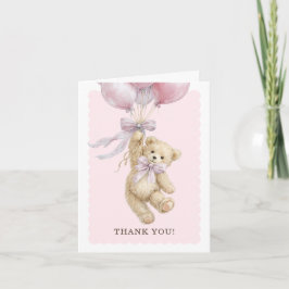 Cartão Teddy Bear Balloons Baby Shower Thank You Cards