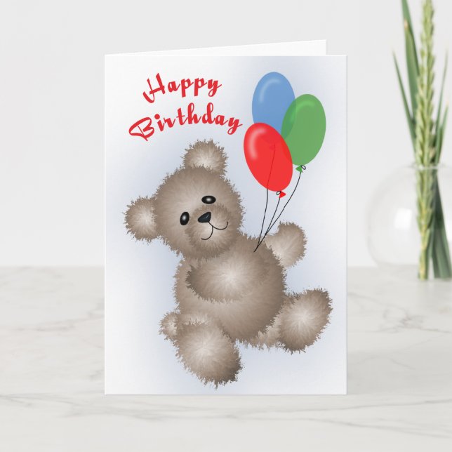 Cartão Teddy Bear Birthday Card (Frente)