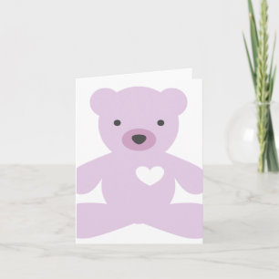 Cartão Teddy Bear in Purple