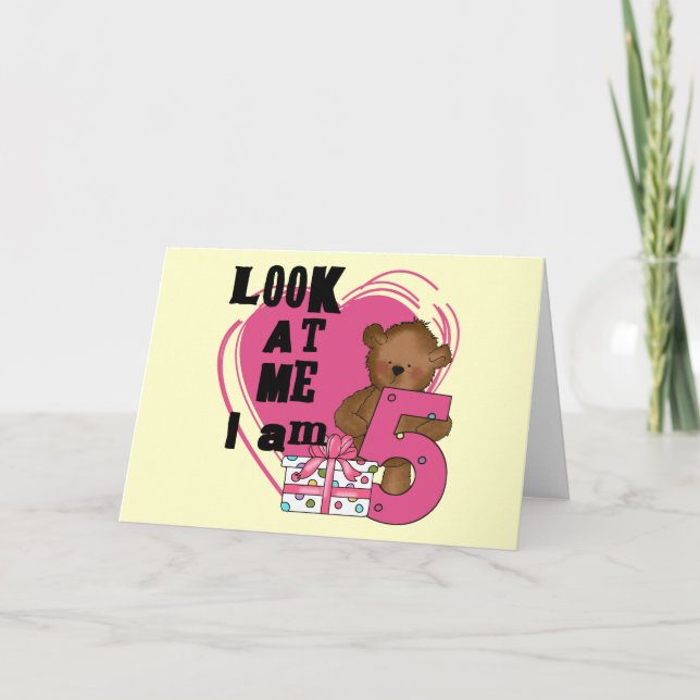 Cartão Teddy Bear, tenho 5 t-shirts de aniversário e pres (Frente)