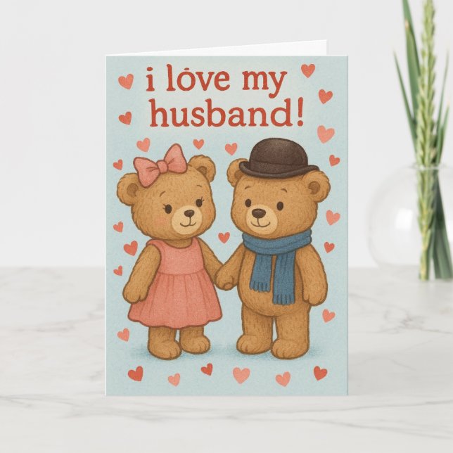 Cartão Teddy bear Valentine's Day Card  (Frente)